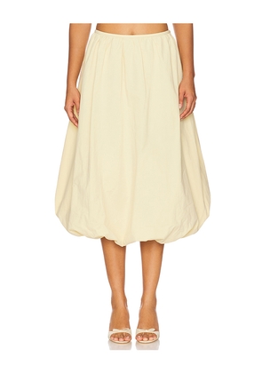 LIONESS Intuition Bubble Midi Skirt in Lemon. Size L. Also in M.