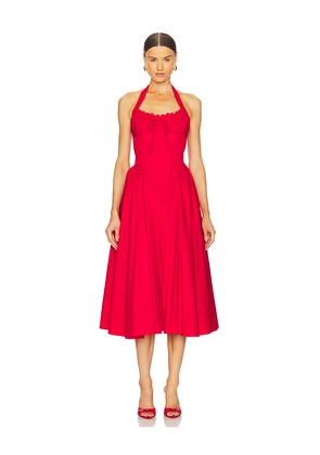 Line & Dot Abbott Halter Midi Dress in Red. Size S. Also in XS.