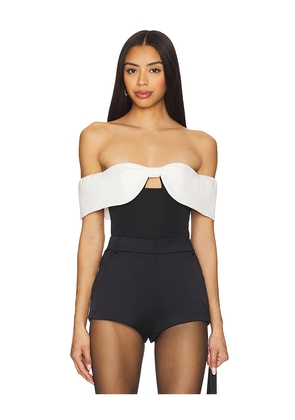 MAJORELLE Koraline Top in Black, White. Size XL. Also in S.