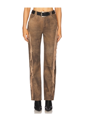 LAMARQUE x REVOLVE Wendy Suede Pant in Brown. Size 27. Also in 25.
