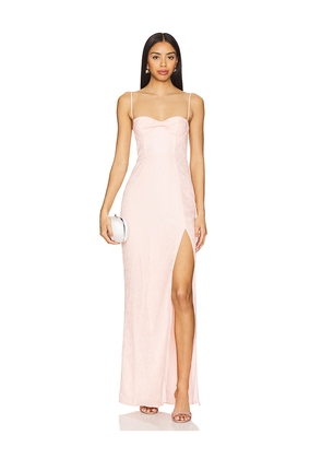 MAJORELLE Katina Gown in Blush. Size M. Also in XXS, XS, S, L, XL.