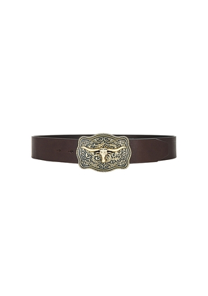 LAMARQUE x REVOLVE Rodeo Buckle Belt in Brown. Size S. Also in L, M, XS.