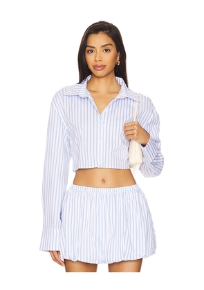 MORE TO COME Carmin Button Down Top in Blue. Size M. Also in L, S, XL, XS.