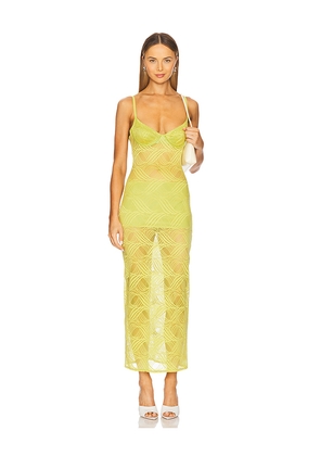 OW Collection Kayla Maxi Dress in Lime. Size S. Also in XS, M, L, XL.