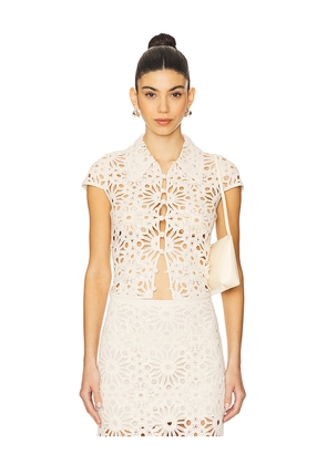 L'Academie by Marianna Shay Top in Cream. Size M. Also in XS, S, L, XL.