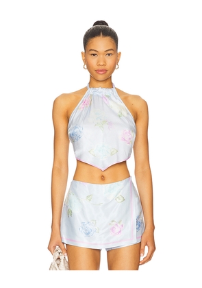 LoveShackFancy Hollison Top in Baby Blue. Size 6. Also in 10, 8.