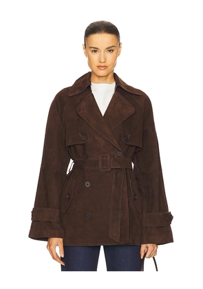 L'Academie by Marianna Elae Suede Jacket in Chocolate. Size XL. Also in L.