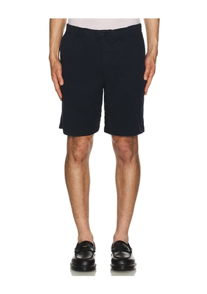 Norse Projects Ezra Relaxed Organic Stretch Twill Shorts in Navy. Size S. Also in L, XL/1X.
