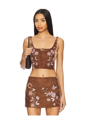Leslie Amon x REVOLVE Desert Top in Brown. Size M. Also in XS, XL.