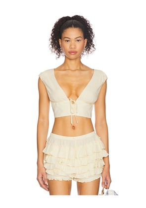 MAJORELLE Kaylor Top in Lemon. Size L. Also in XS, S, M, XL.