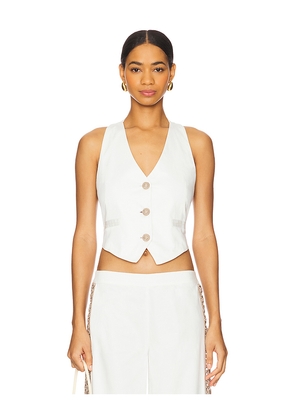 My Beachy Side Coconut V Neck Vest in White. Size M. Also in S, L.