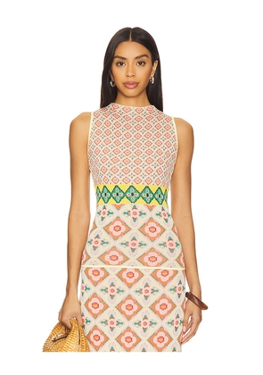 MISA Los Angeles Lona Top in Pink,Lemon. Size M. Also in L.