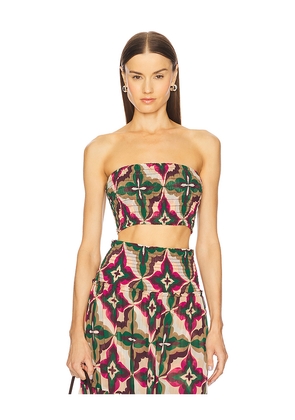 MISA Los Angeles Roksana Bandeau in Green,Brown. Size M. Also in L, S, XXS.