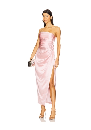 Nana Jacqueline Emilia Satin Dress in Blush. Size L. Also in S, M.