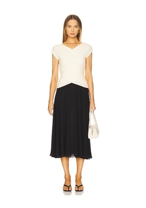 L'Academie by Marianna Mikah Midi Dress in Black,Cream. Size M. Also in L, S, XL, XS, XXS.