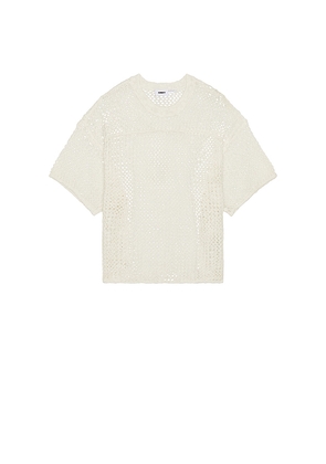 Obey Larry Football Knitted Tee in Cream. Size M. Also in L, XL/1X.