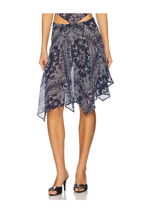 Miaou Ty Skirt in Blue. Size S. Also in L, XS, XXS.