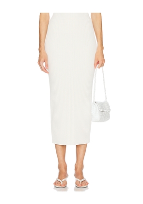 L'Academie by Marianna Ramina Midi Knit Skirt in Ivory. Size M. Also in XS, S, L, XL.