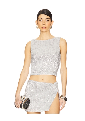 Lovers and Friends Selma Top in Metallic Silver, grey. Size M. Also in S, L, XL.