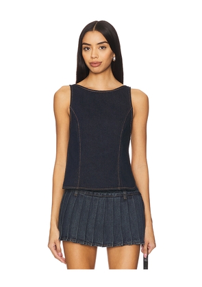 LIONESS Rider Backless Top in Blue. Size M. Also in L.