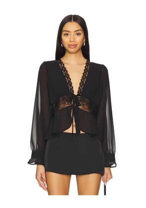 KAT THE LABEL Betty Blouse in Black. Size M. Also in XS, S, L.