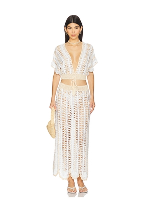 MORE TO COME Mayla Skirt Set in White,Taupe. Size M. Also in L, S.