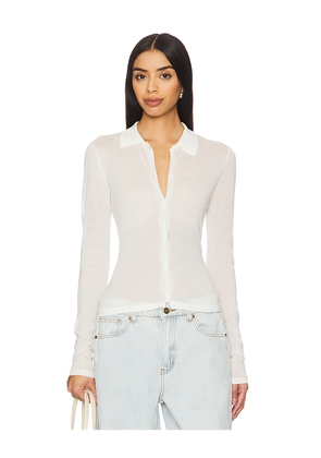 LIONESS Banks Long Sleeve Top in Ivory. Size M. Also in S, XS, XXS.