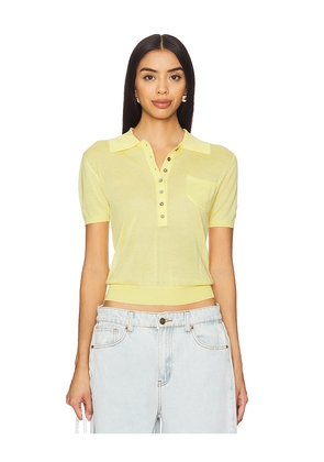 LIONESS Untamed Short Sleeve Top in Lemon. Size S. Also in XS, XXS.