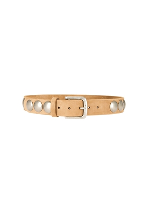 LAMARQUE x REVOLVE Disc Studded Belt in Brown. Size M. Also in L, S, XS.