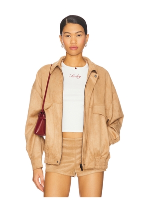 LIONESS Palm Desert Bomber in Tan. Size M. Also in XXS, XS, S, L, XL, XXL.
