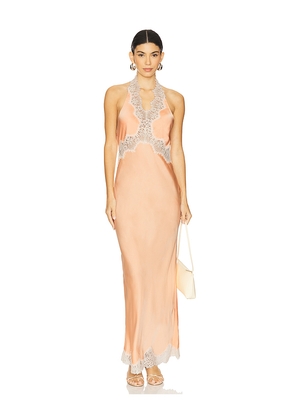 L'Academie by Marianna Lay Midi Dress in Peach. Size M. Also in L, XL.