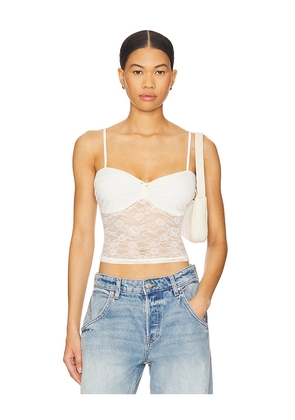 MAJORELLE Cristina Tank Top in Ivory. Size L. Also in S, M, XL.