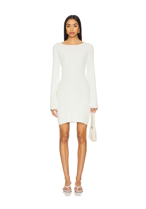 MINKPINK Isla Boucle Knit Mini Dress in Ivory. Size M. Also in L, XL.