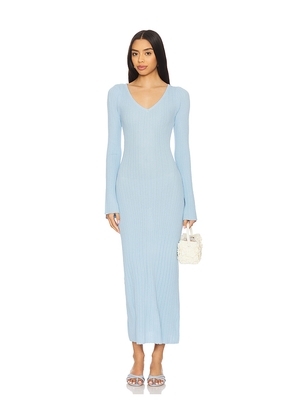 MINKPINK Odessa Knit Midi Dress in Baby Blue. Size M. Also in S, L, XL.