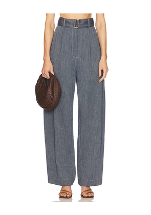 MATTHEW BRUCH Pleated Barrel Trouser in Slate. Size 2. Also in 6.