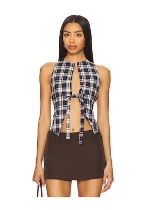 LIONESS Butterfly Tie Top in Navy. Size M. Also in XXS, XS, S, L, XL, XXL.