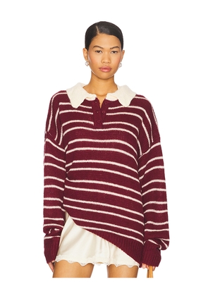 LIONESS Rising Sun Jersey in Burgundy. Size S-M. Also in M-L.