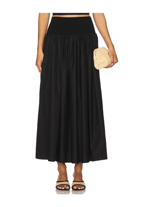La Ligne Knit Yoke Skirt in Black. Size M. Also in S, XL, XS.