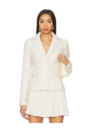 MORE TO COME Ashtyn Tweed Blazer in Cream. Size M. Also in L, XL.