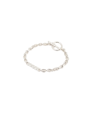 MAPLE Steely Bracelet in Metallic Silver. Size XL. Also in L.