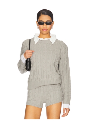 LIONESS Coastal Cable Knit in Grey. Size M. Also in XS, S, L, XL.