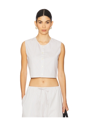 LESET Yoshi Crewneck Vest Top in Cream. Size S. Also in M, XL.