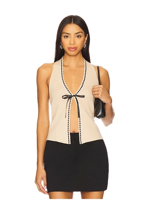 MAJORELLE Kladuia Top in Beige. Size M. Also in XS, L, XL.