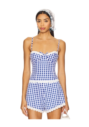 MAJORELLE Peggy Bustier Top in Blue. Size XS. Also in M.