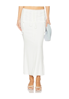 Nodress White Lace Patchwork Skirt in White. Size M. Also in L.