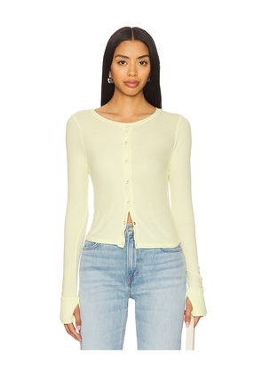 Michael Lauren Vesca Snap Front Tee in Yellow. Size S. Also in XS, XL.