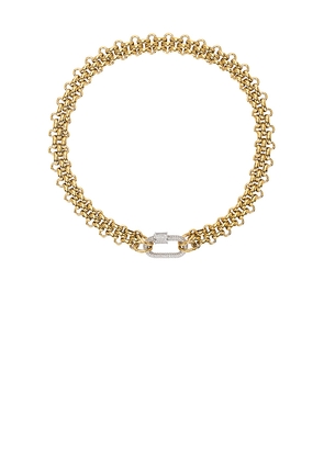 Mazin Jewels Jackie Necklace in Metallic Gold.