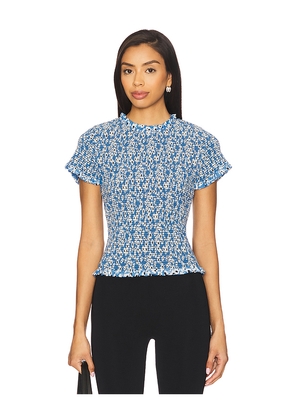 Nation Los Angeles Evie Smocked Top in Blue. Size M. Also in XS.