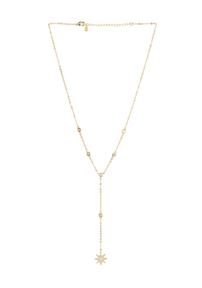 Mazin Jewels Starburst Lariat in Metallic Gold.