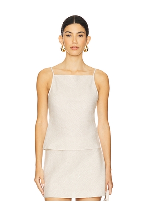 L'Academie by Marianna Eula Linen Top in Beige. Size M. Also in XS, XXS, S, L, XL.